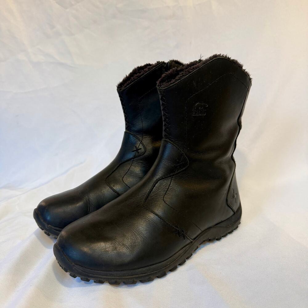 Sorel Maribel Waterproof Leather Thinsulate Winter Boots Black Women’s Size 8.5